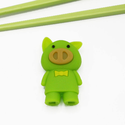 Vajilla con forma de cerdo de silicona, soporte para palillos, cabeza de palillos para niños