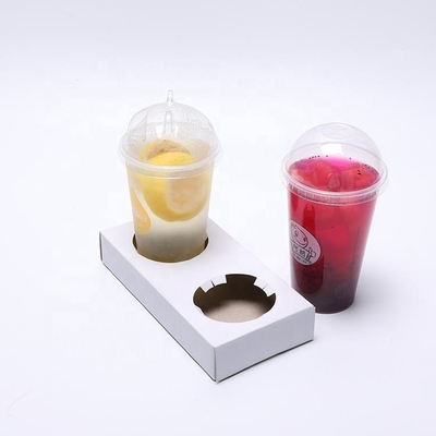 Paquete de 2 tazas desechables Bandeja portavasos Kraft para todo tipo de bebidas para llevar
