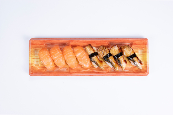 Cajas desechables de sushi con tapas Contenedor de plástico transparente