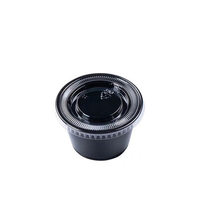 Taza disponible negra de la salsa de la tapa 1.5OZ del ANIMAL DOMÉSTICO del color