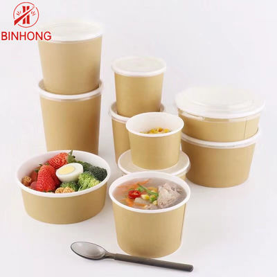 Envases para llevar de papel redondos de Kraft 32oz Eco