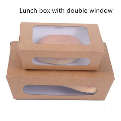 1200ml 337 fiambrera de papel de 380 400gsm Kraft con la ventana del ANIMAL DOMÉSTICO
