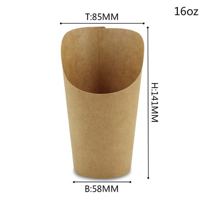 Sola taza de papel echada a un lado disponible de Kraft de la cucharada para los microprocesadores de las patatas fritas