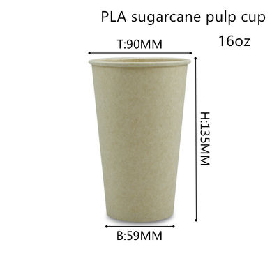 Tazas de consumición de bambú biodegradables del papel del PLA de la fibra ISO9001