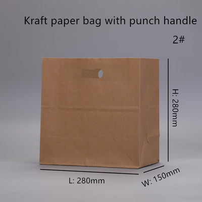 bolsa de papel de 80gsm 100gsm 120gsm Kraft con la manija cortada con tintas