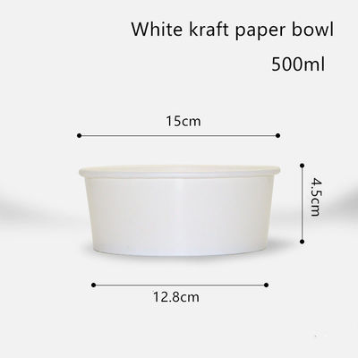 cuenco de papel blanco disponible de 500ml 750ml 1000ml 1300ml Kraft para la ensalada
