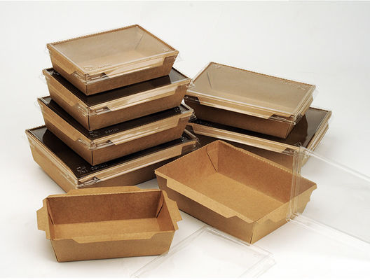 Fiambrera para llevar disponible de Brown Kraft con la tapa del ANIMAL DOMÉSTICO