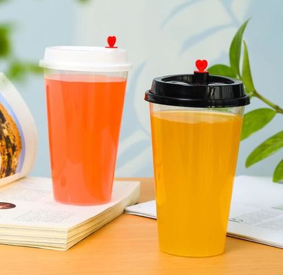 Tazas plásticas disponibles Vasos de impresión de encargo 16oz 500ml de Juice Tea PP del batido de leche