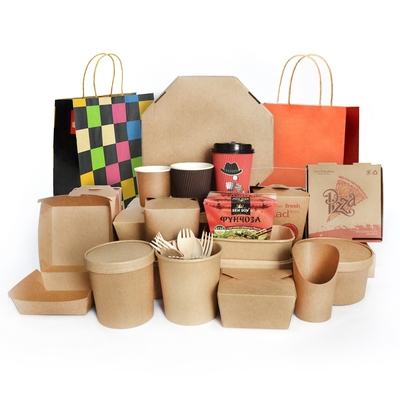 Fiambrera desechable de papel revestido personalizada para restaurante de categoría alimenticia Bento Box