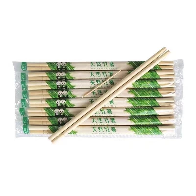 Japonés desechable personalizado de bambú Redondo palillos, envoltorio, palillos de bambú desnudos