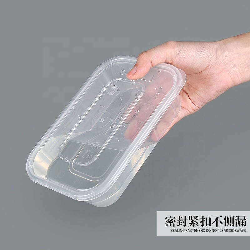 Plástico disponible libre apilable del envase de comida de BPA Microwavable con la tapa