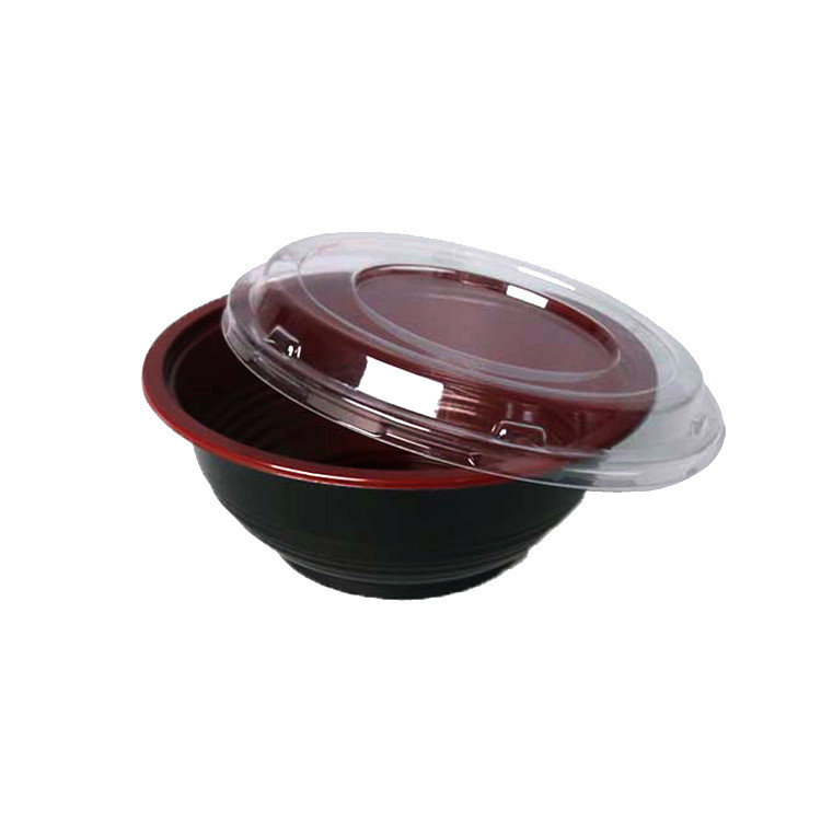 Cuenco plástico disponible de los tallarines del envase rojo y negro de la sopa de fideos