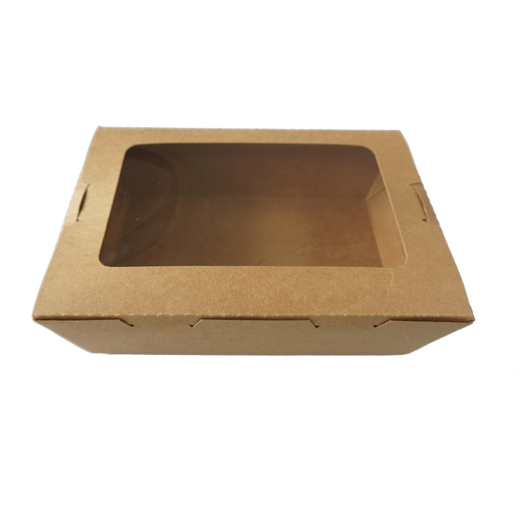 Caja de papel de encargo de Logo Food Container Box Disposable Kraft con la ventana