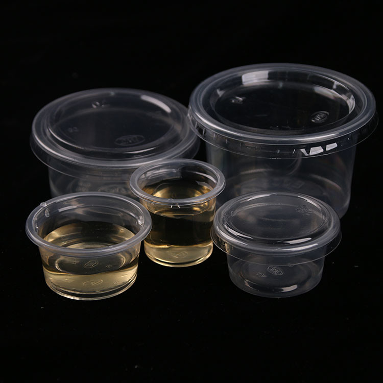 Mini taza disponible plástica 1oz claro 3oz 4.5oz de la salsa de los PP