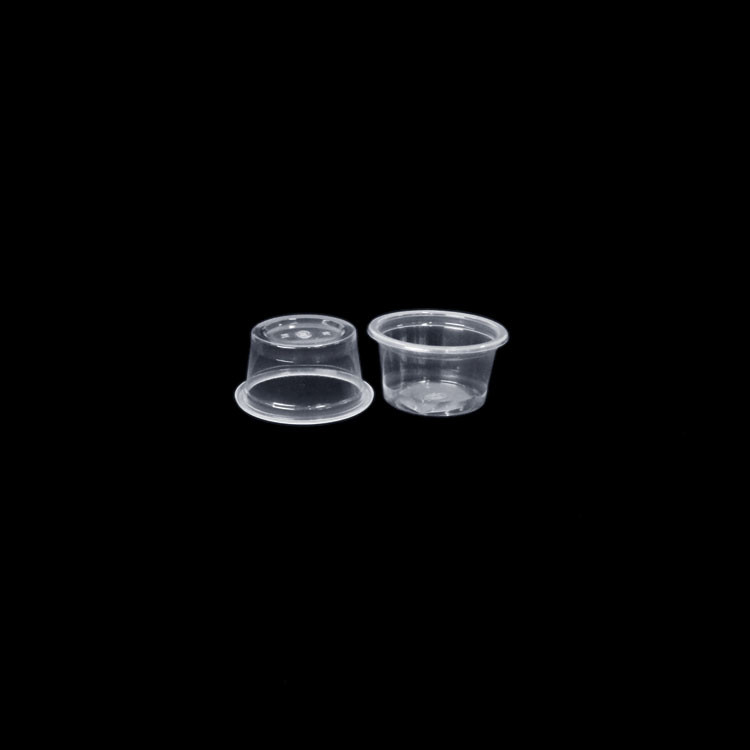 Escape negro disponible del ODM del OEM de la taza clara plástica de la salsa resistente para el soplo de la salsa picante