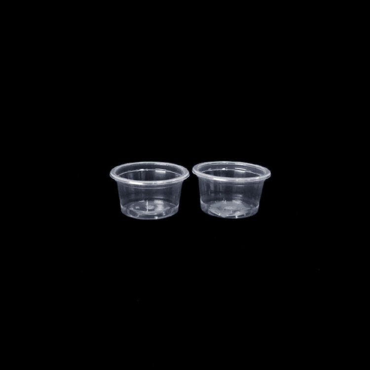 Escape negro disponible del ODM del OEM de la taza clara plástica de la salsa resistente para el soplo de la salsa picante