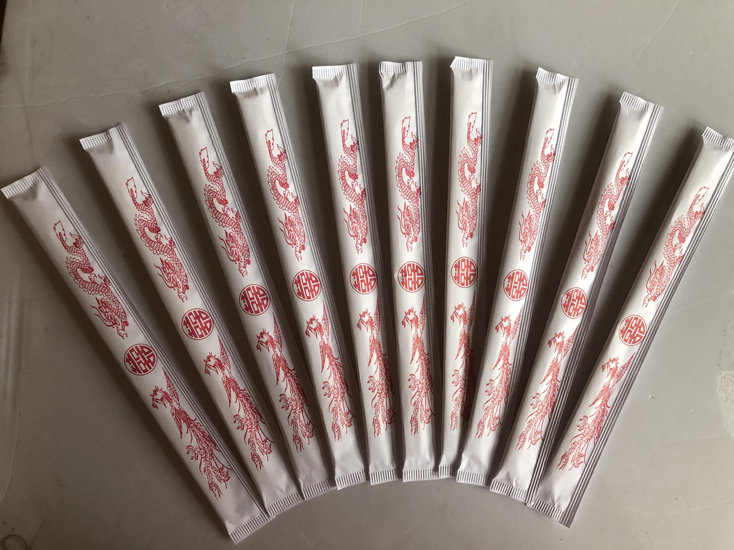 Palillos de bambú de los 21CM -24CM TENSOGE Dispossiable con envuelto en papel lleno para la comida china