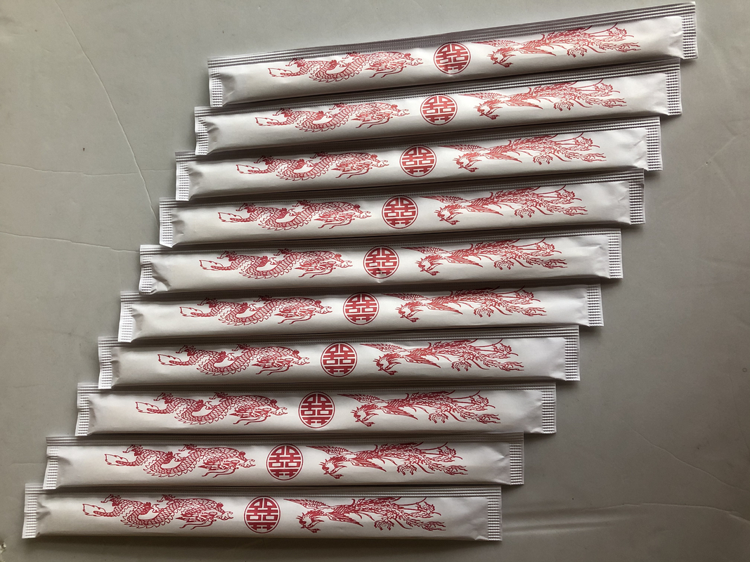 Palillos de bambú de los 21CM -24CM TENSOGE Dispossiable con envuelto en papel lleno para la comida china