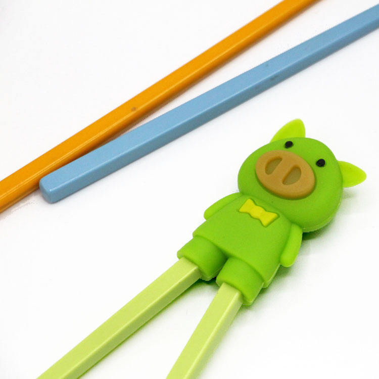 Vajilla con forma de cerdo de silicona, soporte para palillos, cabeza de palillos para niños