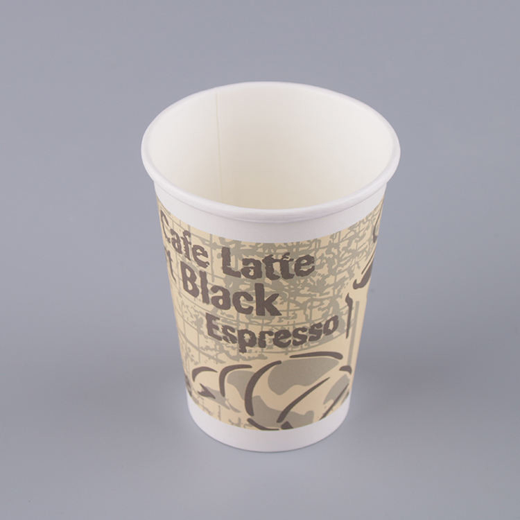 taza de papel disponible 12oz modificada para requisitos particulares para las bebidas calientes y las bebidas frías