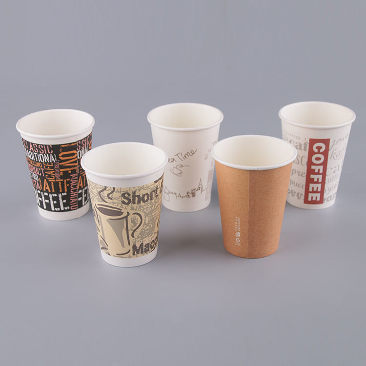 Taza de papel desechable personalizada de 16 oz para café y té con leche