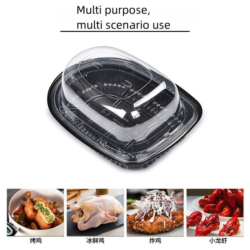 Embalaje desechable de plástico para llevar Contenedor de sushi bandeja redonda de fiesta