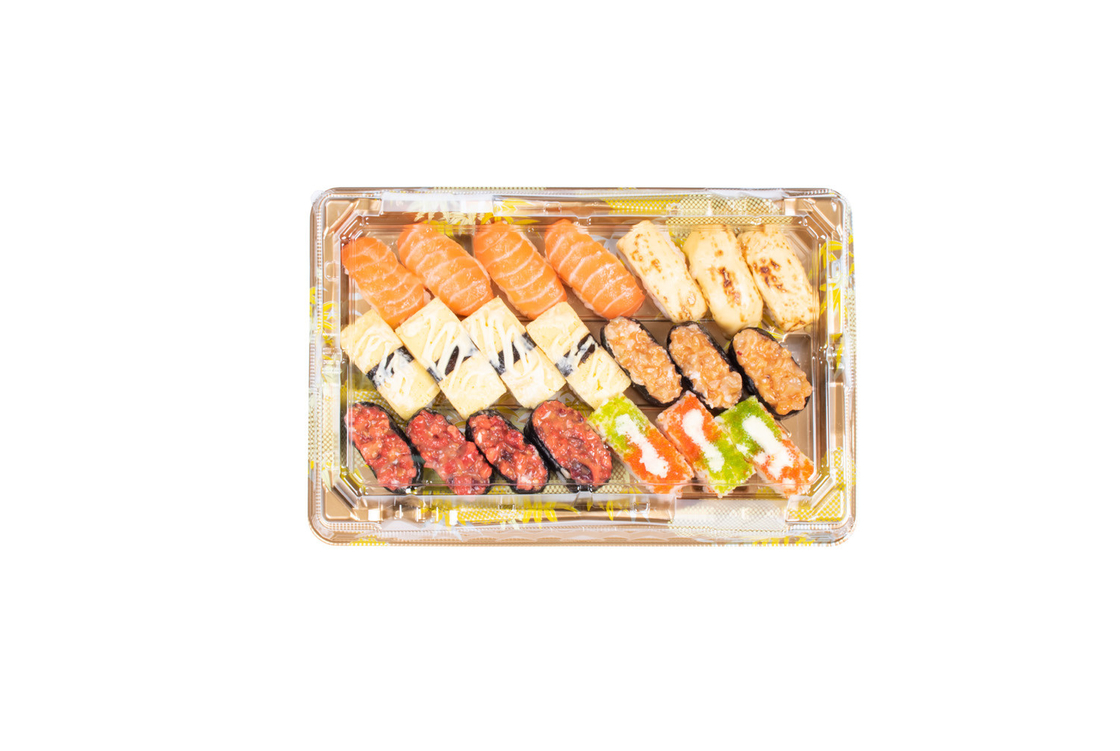 bandejas de sushi con tapas para comida para llevar y postres mascota desechable con caja de pasteles de tapa