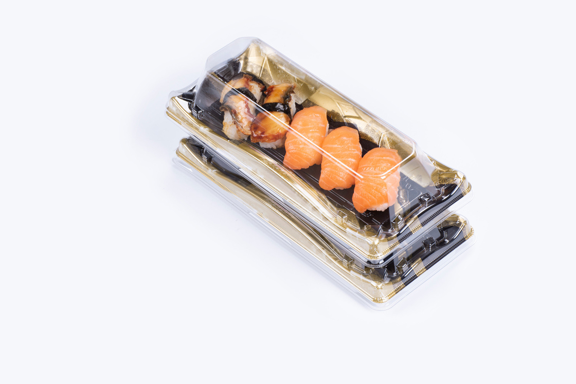 Contenedores de sushi desechables con tapas Contenedor de alimentos cuadrados