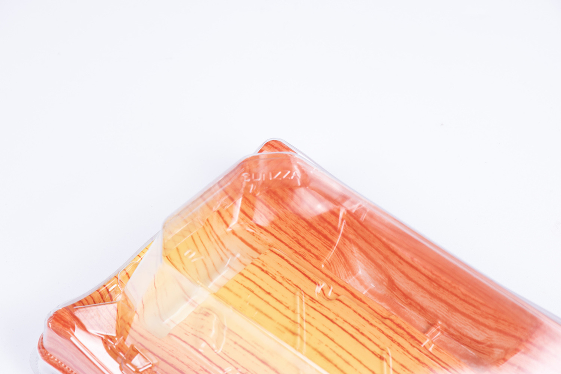 Cajas desechables de sushi con tapas Contenedor de plástico transparente