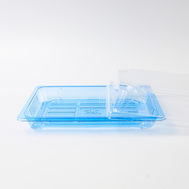 BH00-11 contenedor de alimentos para llevar caja de embalaje plástico para buena comida plástico azul caja desechable de sushi