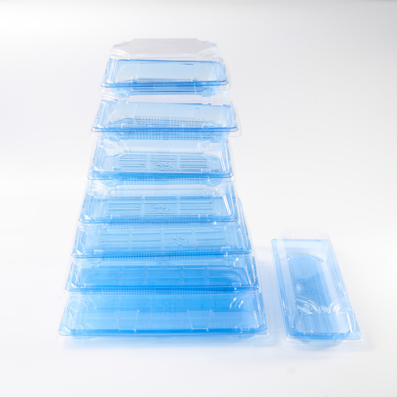 BH00-11 contenedor de alimentos para llevar caja de embalaje plástico para buena comida plástico azul caja desechable de sushi