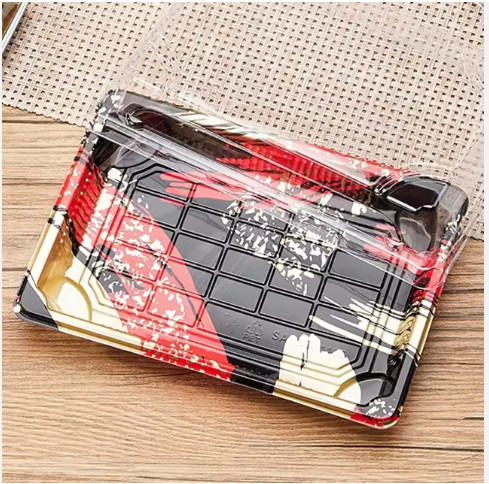Caja de Sushi Blister bandeja de plástico 00-11 embalaje desechable caja de sándwich con tapa clara