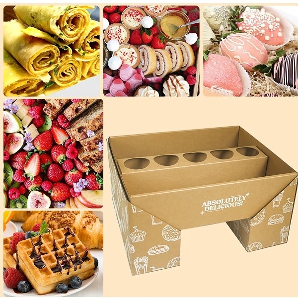 Caja de comida desechable de papel Kraft,caja de picnic ; Caja para llevar para el restaurante, caja de comida rápida
