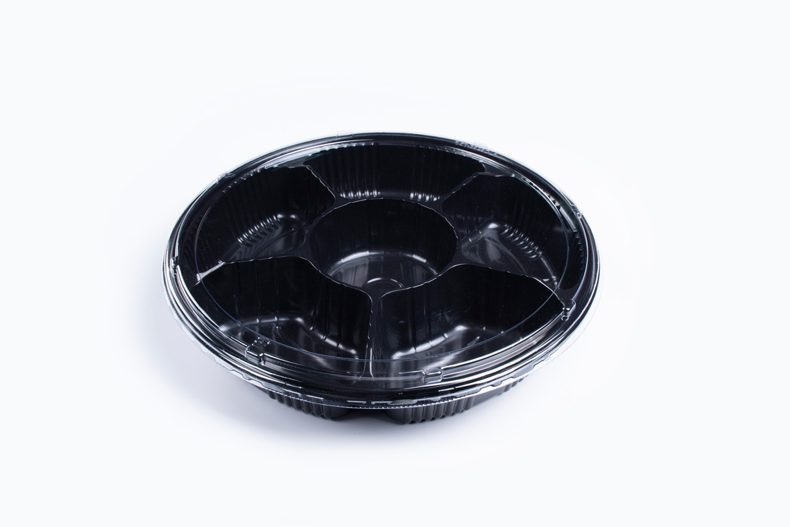 Embalaje de alimentos de una sola vez placas de plástico para sushi con tapa