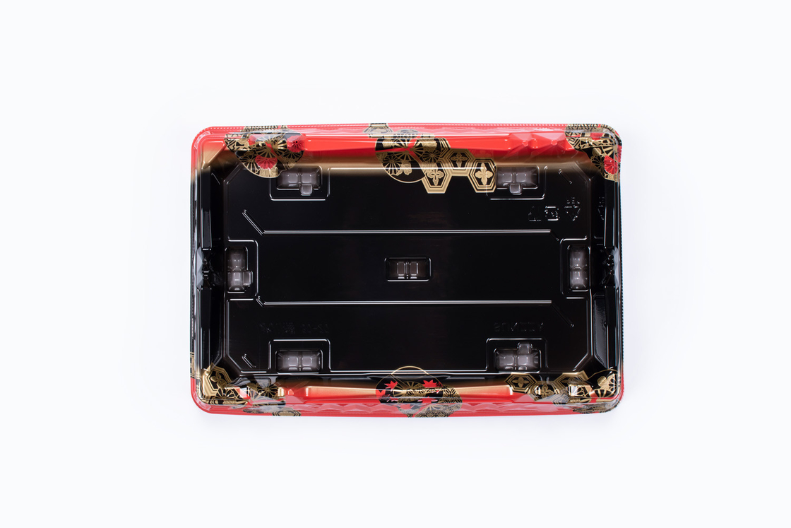 bandeja de sushi con tapa transparente caja desechable de comida para llevar