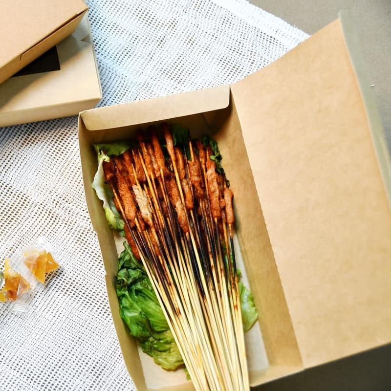 Precio al por mayor personalizado elegante lujo 5 compartimientos comida para llevar caja de papel kraft caja de embalaje de papel caja de comida