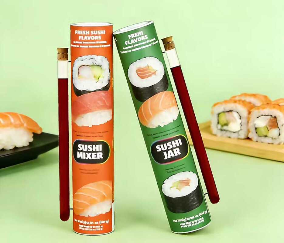 Custom Sushi Packaging Kraft Paper Cardboard Tube Packaging Box