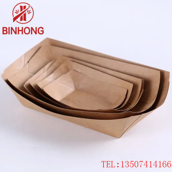 Envases de papel disponibles del barco del papel de Kraft 125m m