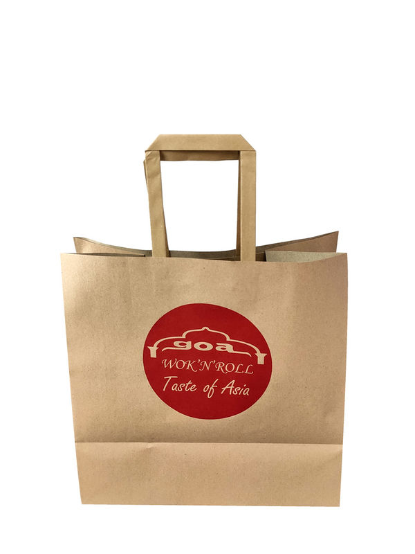 Sacos de papel impresos de encargo de Brown ISO9001 Kraft