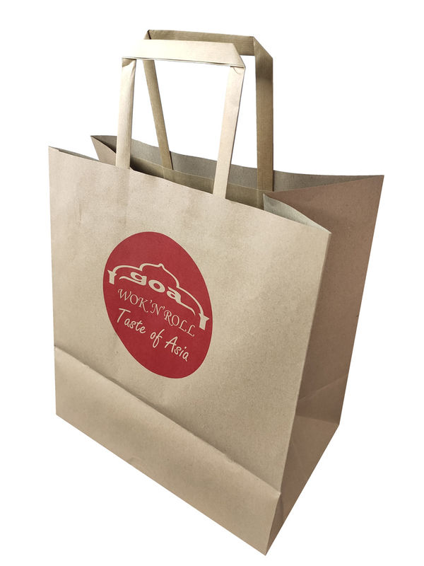 Sacos de papel impresos de encargo de Brown ISO9001 Kraft