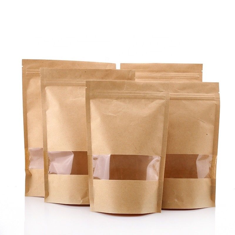 Bolsa de papel de la cerradura ISO9001 Kraft de la cremallera