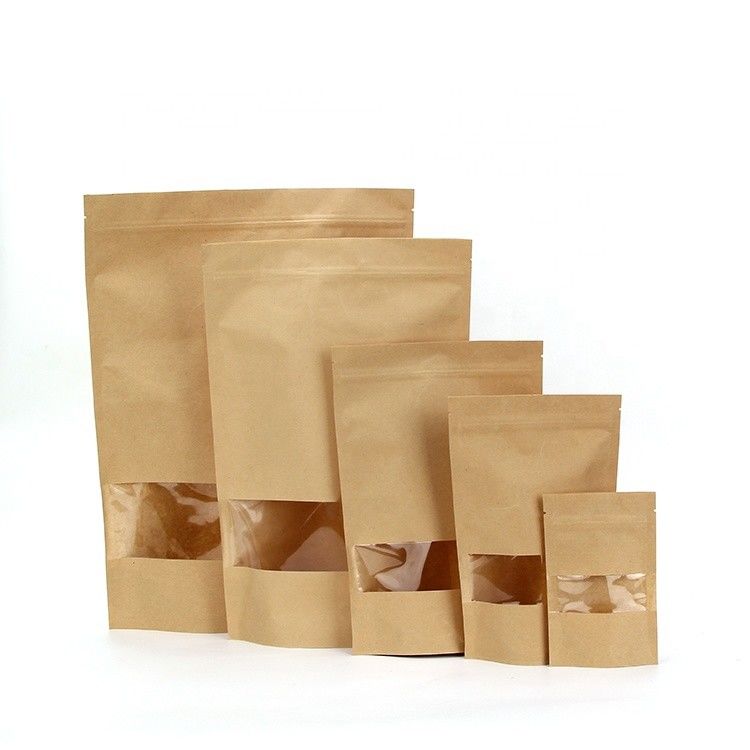 Bolsa de papel de la cerradura ISO9001 Kraft de la cremallera