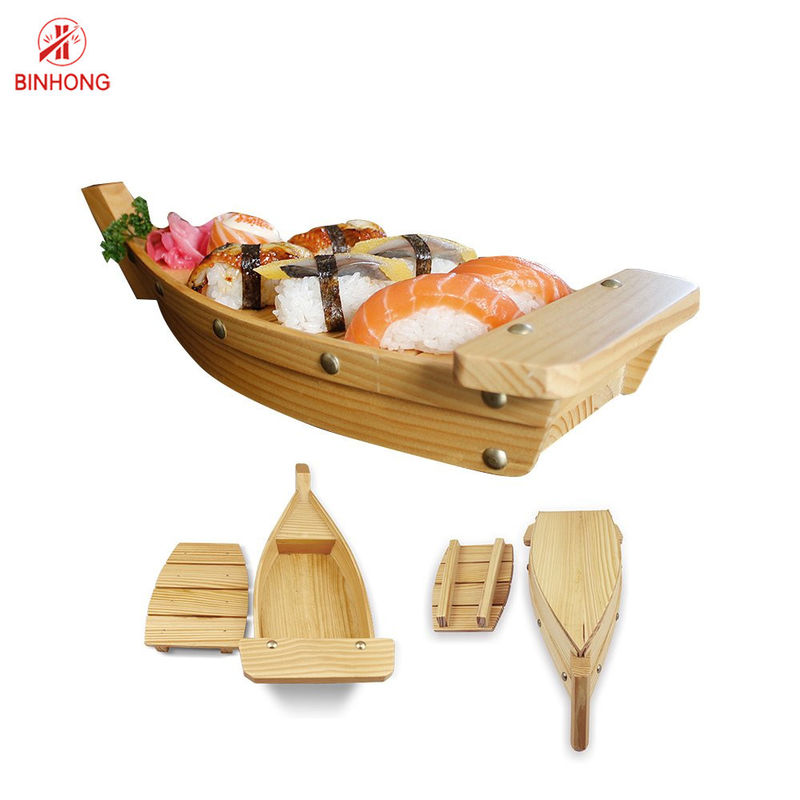 El 100% 23" de bambú natural barco Tray For Restaurant del sushi