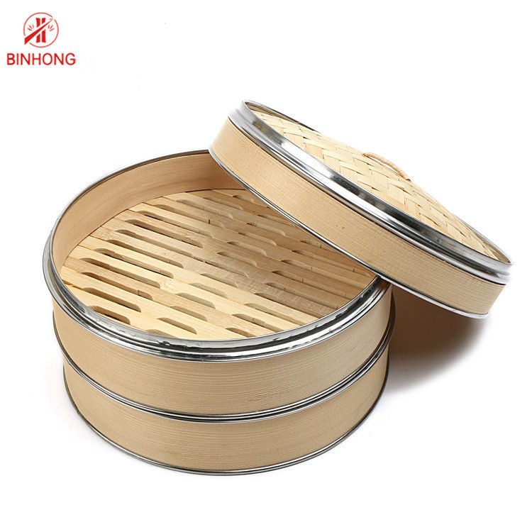 Mini Natural Bamboo Food Steamer para las bolas de masa hervida Dim Sum de los pescados de la carne de las verduras del arroz