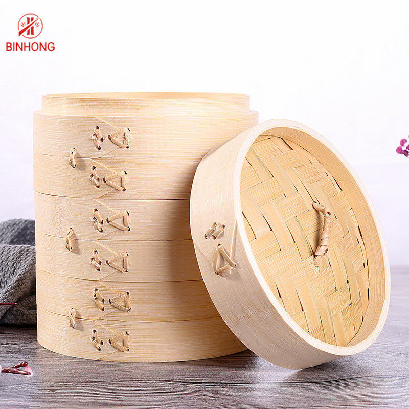 Mini Natural Bamboo Food Steamer para las bolas de masa hervida Dim Sum de los pescados de la carne de las verduras del arroz