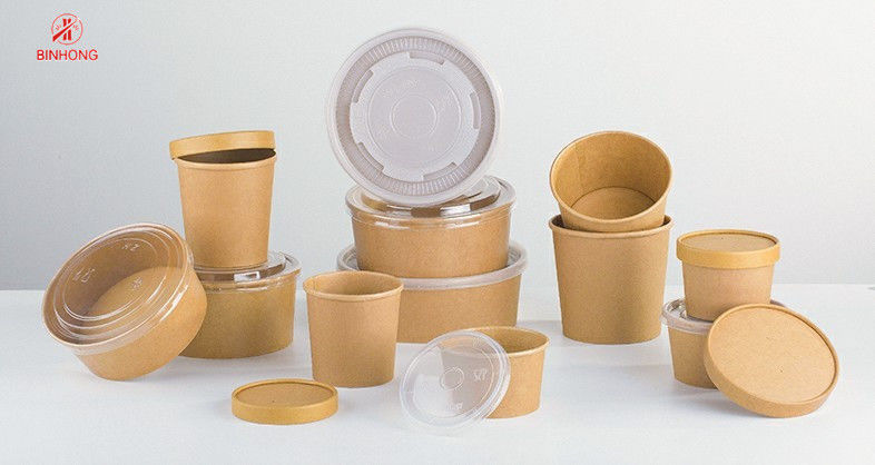 El papel redondo de la comida se lleva la prueba 500ml del escape de la caja