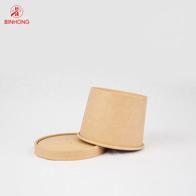 Envases de papel disponibles amistosos 16oz de Eco con la tapa