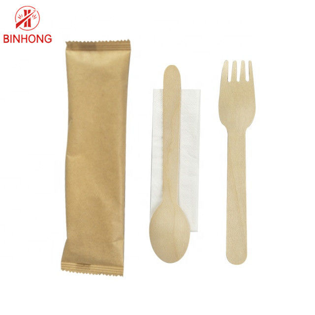 La bifurcación de madera disponible de encargo del cuchillo de la cuchara de la cocina fijó el sistema de madera de los platos y cubiertos