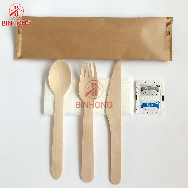 Tejido biodegradable disponible de madera amistoso 160m m del cuchillo de la bifurcación de los cubiertos de Eco