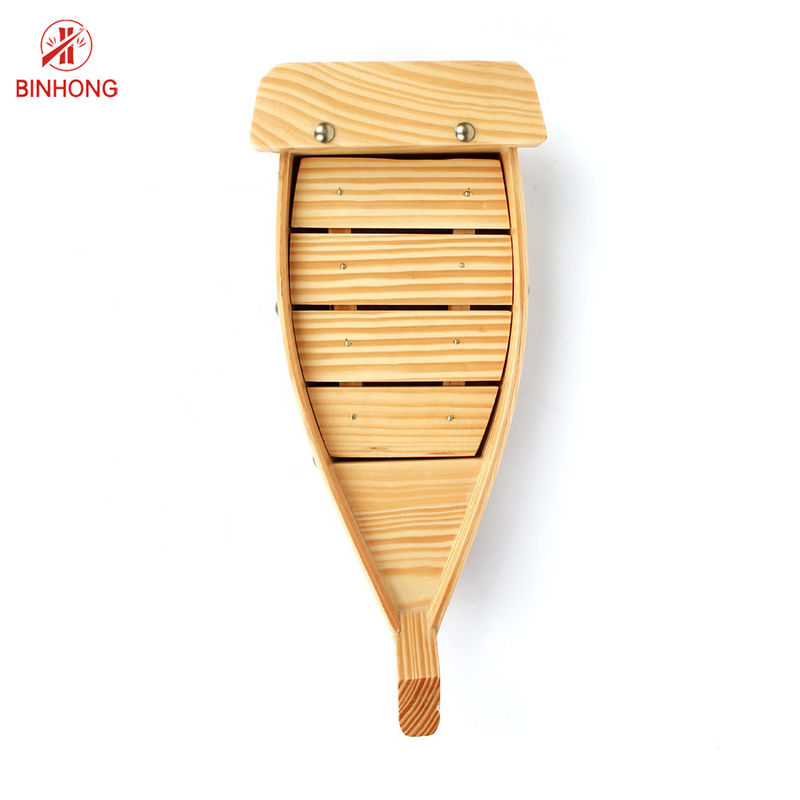 Bandeja de madera almacenada fácil de usar de la porción del barco del sushi del 100cm